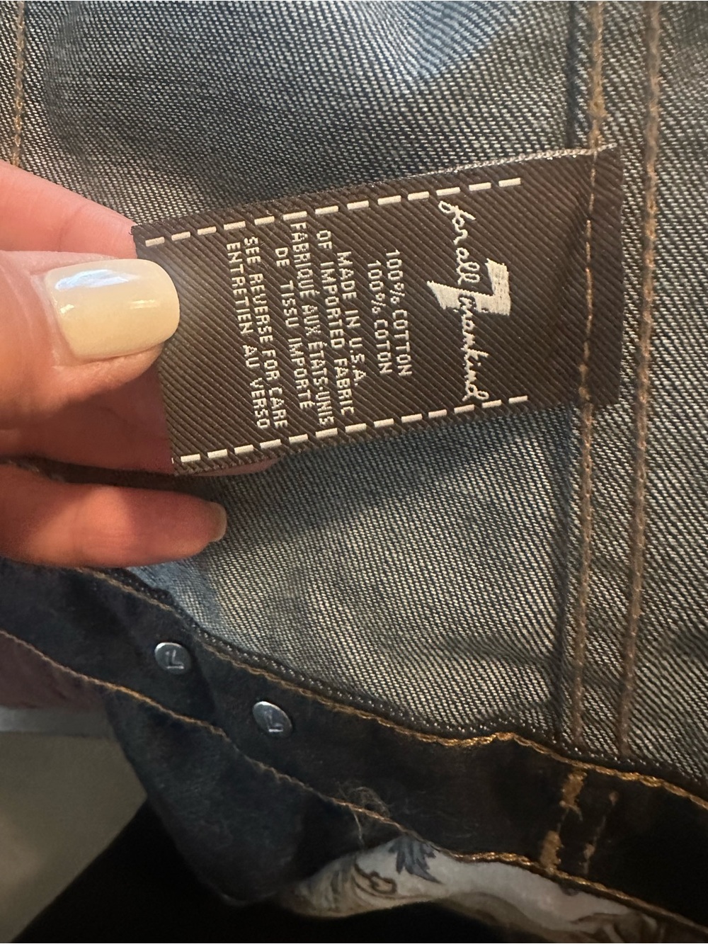 7 for all mankind dark blue Denim Jacket  men’s small - Picture 6 of 6